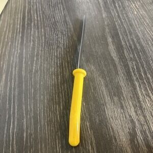 Suncraft Stainless Steel Serrated Kitchen Knife 4.75" Blade Vintage Japan Yellow